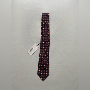 NEW- Mens Murano Collezione Neck Tie Silk  Geometric Navy Gray MSRP: $80 - A12